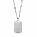 Steel Brushed Dog Tag + Chain (20")