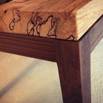 River Series Coffee Table // Spalted Maple + Black Walnut + Grey Glass