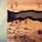 River Series Coffee Table // Spalted Maple + Black Walnut + Grey Glass