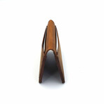 Genuine Calf Leather Folding Card Holder (Navy Blue)