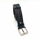 Genuine Calf Leather Braided Belt // Black (41")