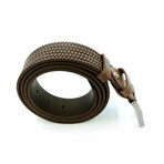 Genuine Calf Leather Braided Belt // Dark Brown (41")