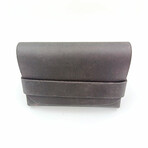 Genuine Calf Leather Box Card Holder // Tuck Closure (Claret Red)
