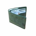 Genuine Calf Leather Horizontal Wallet I (Navy Blue)