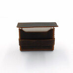 Genuine Calf Leather Box Card Holder // Tuck Closure (Claret Red)