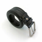 Genuine Calf Leather Braided Belt // Black (41")