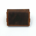Genuine Calf Leather Box Card Holder // Tuck Closure (Claret Red)