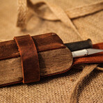 Genuine Calf Leather Pencil + Tool Box // Brown