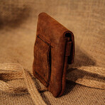 Genuine Calf Leather Belt Card Holder // Brown
