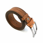 Genuine Calf Leather Braided Belt // Brown (41")