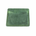 Genuine Calf Leather Card Holder (Green)