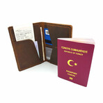 Genuine Calf Leather Passport Sleeve // Dark Brown