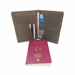 Genuine Calf Leather Passport Sleeve // Dark Brown