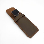 Genuine Calf Leather Pencil Case // Dark Brown