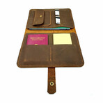 Genuine Calf Leather Portfolio Organizer // Dark Brown