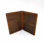 Genuine Calf Leather Passport Sleeve // Dark Brown