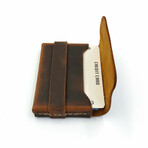 Genuine Calf Leather Box Card Holder // Tuck Closure (Claret Red)