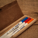 Genuine Calf Leather Pencil Case // Brown