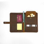 Genuine Calf Leather Portfolio Organizer // Dark Brown