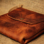 Genuine Calf Leather Mulit-Purpose Bag (Dark Brown)