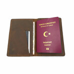 Genuine Calf Leather Passport Sleeve // Dark Brown