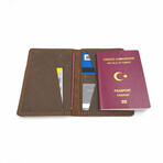 Genuine Calf Leather Passport Sleeve // Dark Brown
