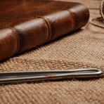 A5 Genuine Calf Leather Unlined Notebook // Brown