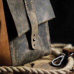 Genuine Calf Leather Shoulder + Crossbody Bag // Dark Sandy