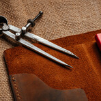 A5 Genuine Calf Leather Refillable + Unlined Notebook // Dark Brown