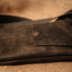 Genuine Calf Leather Mulit-Purpose Bag (Dark Brown)