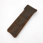 Genuine Calf Leather Pencil Case // Dark Brown