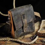 Genuine Calf Leather Shoulder + Crossbody Bag // Dark Sandy