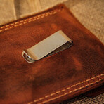Genuine Calf Leather Clip-On Phone Pouch // Brown