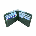 Genuine Calf Leather Horizontal Wallet I (Navy Blue)