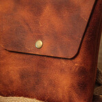 Genuine Calf Leather Mulit-Purpose Bag (Dark Brown)