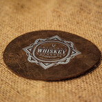 Genuine Calf Leather Whiskey Coaster // Brown