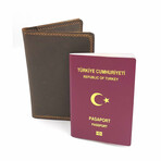 Genuine Calf Leather Passport Sleeve // Dark Brown