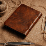A5 Genuine Calf Leather Unlined Notebook // Brown