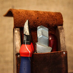 Genuine Calf Leather Tool Box // Brown