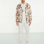 Men's Abstract Print Rain Jacket // Multicolor (XL)