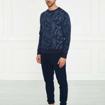 Men's Printed Sweatshirt // Navy (2XL)