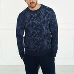 Men's Printed Sweatshirt // Navy (2XL)