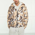 Men's Abstract Print Rain Jacket // Multicolor (XL)