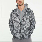 Men's Printed Rain Jacket Style 2 // Gray (L)
