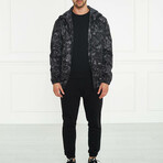 Men's Printed Rain Jacket Style 1 // Black (S)
