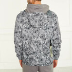 Men's Palm Trees Print Rain Jacket // Gray (XL)