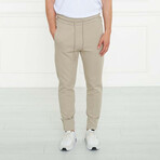 Men's Joggers + Ankle Snap Button // Beige (XL)