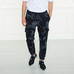 Men's Camo Print Sweatpants // Black (XL)