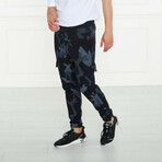 Men's Camo Print Sweatpants // Black (XL)