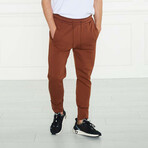 Men's Joggers + Ankle Snap Button // Brown (XL)